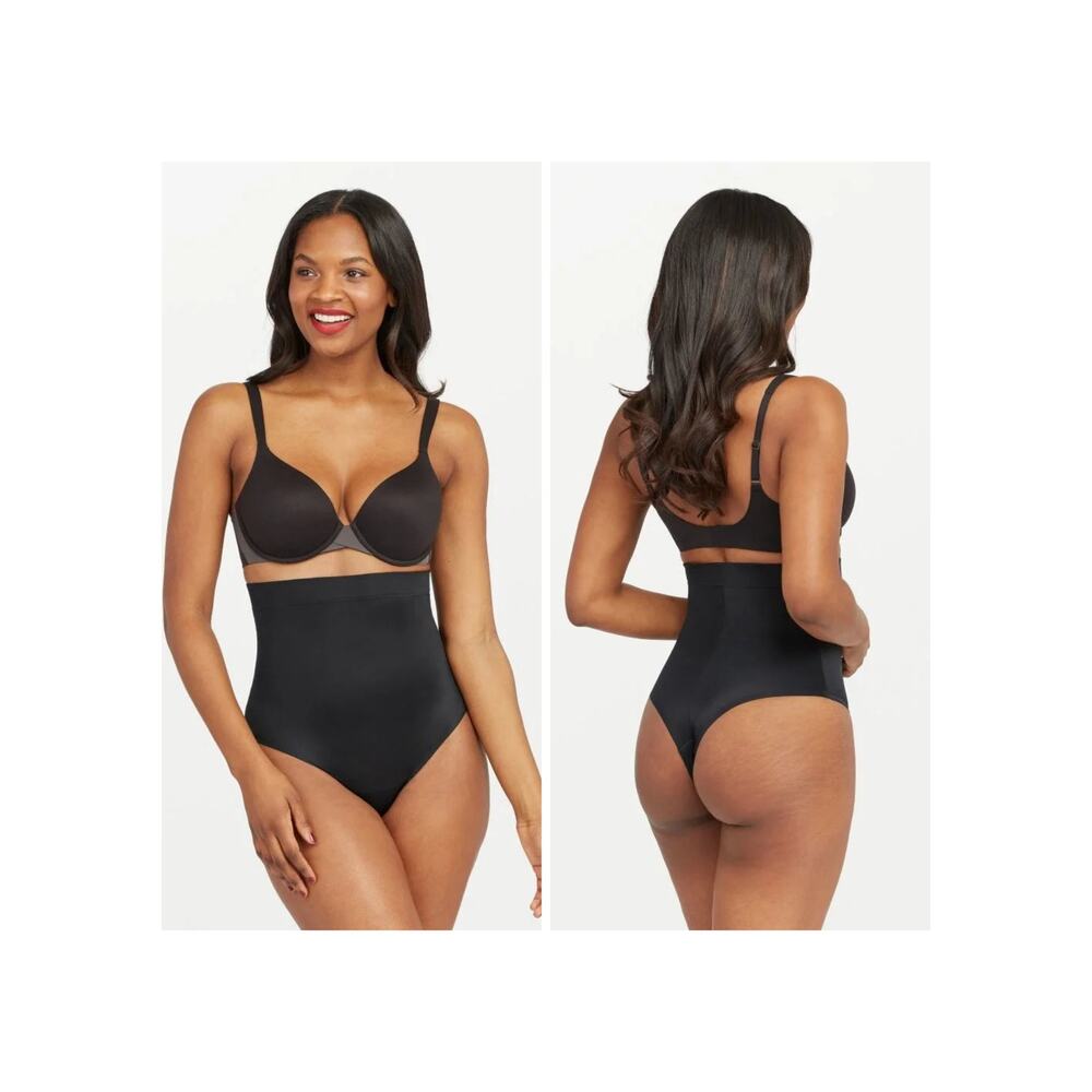 NWT $64 Spanx XL Suit Your Fancy high-waisted thong in black